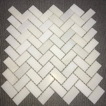 Load image into Gallery viewer, Danba White Mosaic Herringbone 1&quot;x2&quot; Natural Stone
